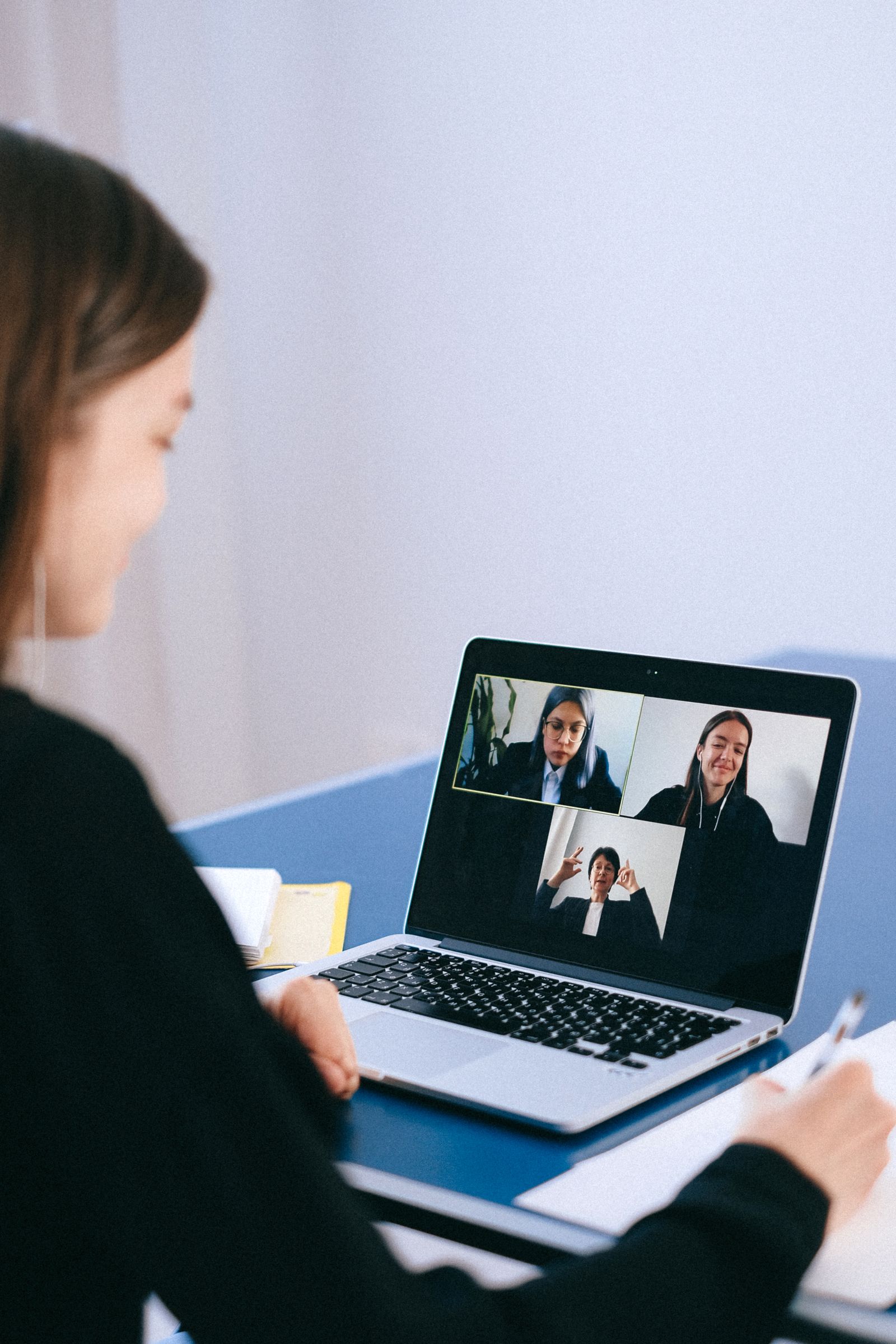 iMR team members on a remote video call